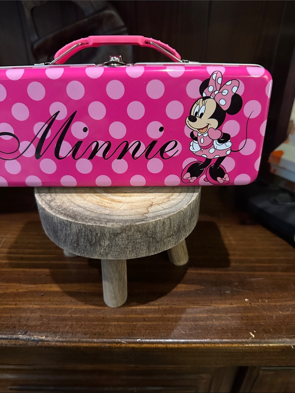 Disney Minnie Mouse Pink Polka Dot Kids Tin Lunchbox